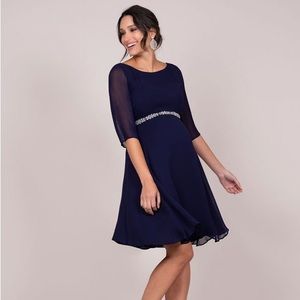 Seraphine Deep Blue Maternity Cocktail Dress